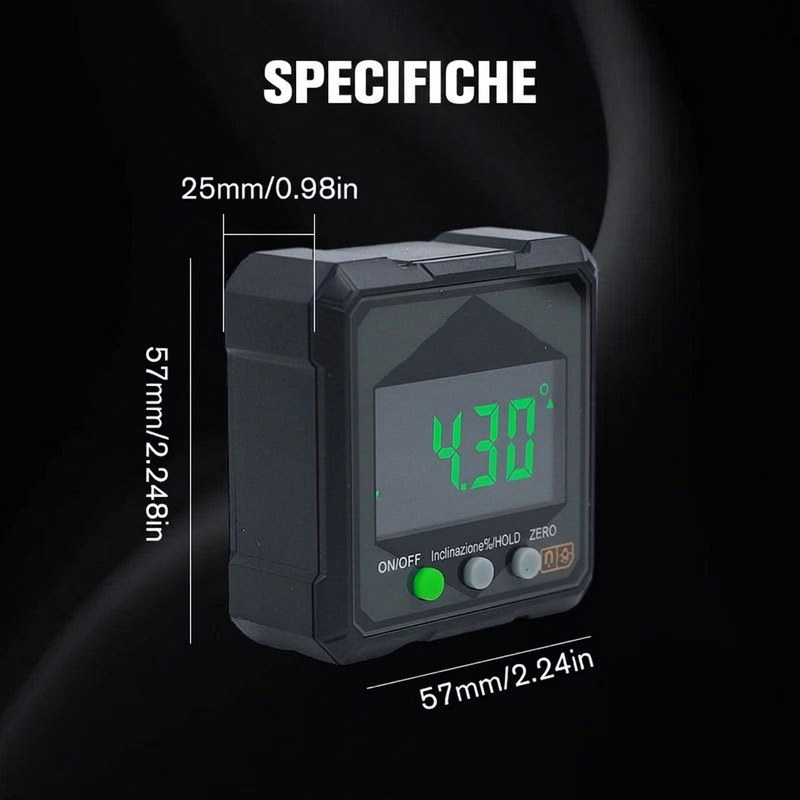 ⏳🔥 OFFERTA A TEMPO LIMITATO: SCONTO DEL 50%! ⏰ Goniometro Digitale Magnetico Impermeabile IP54