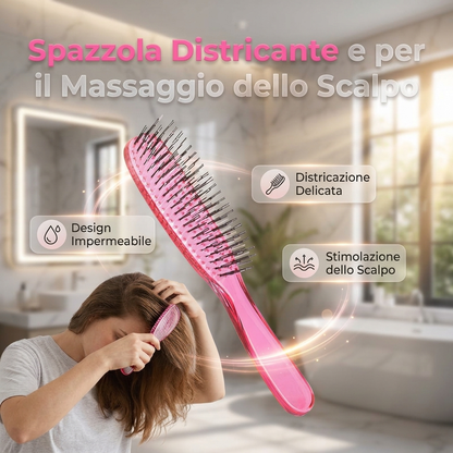 Districta immediatamente i nodi! Spazzola massaggiante per cuoio capelluto, delicata e portatile
