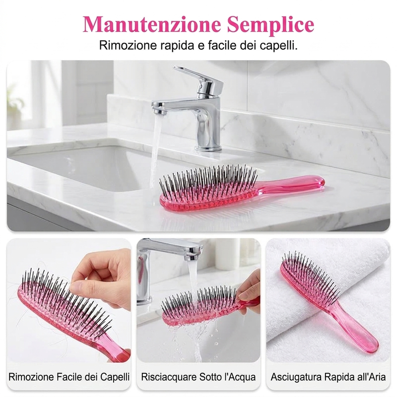 Districta immediatamente i nodi! Spazzola massaggiante per cuoio capelluto, delicata e portatile
