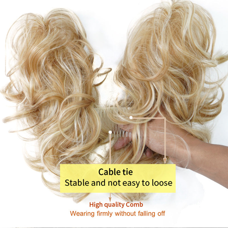 ✨ Accessorio chignon spettinato con pettine laterale – Dì Addio alle acconciature noiose e complicate! 🚫 Montaggio rapido, fissaggio sicuro, stile versatile, fibra resistente al calore 💇‍♀️