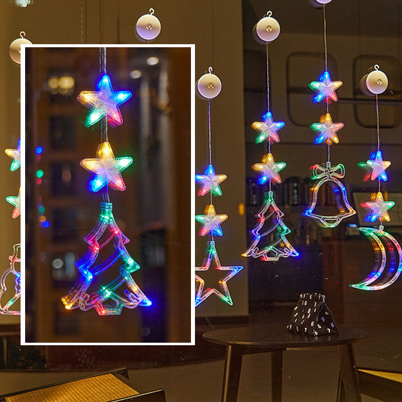 🎄❄️ Luci LED natalizie fai da te a forma di fiocco di neve con ventosa ✨ | Funzionamento a batteria, luce calda e multicolore, luci con ventosa per finestre, decorazioni natalizie per la casa e le feste