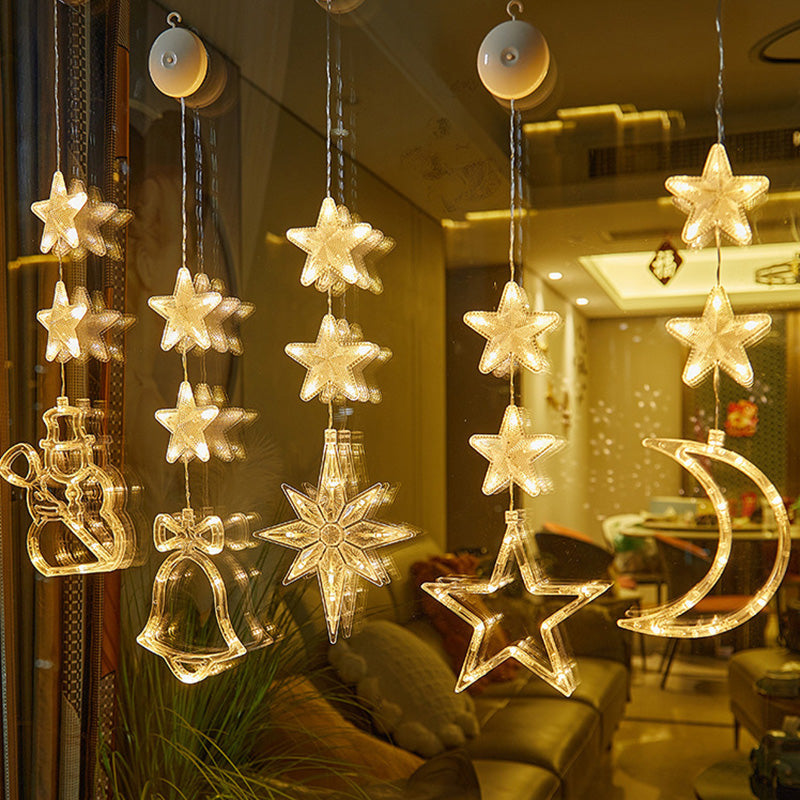🎄❄️ Luci LED natalizie fai da te a forma di fiocco di neve con ventosa ✨ | Funzionamento a batteria, luce calda e multicolore, luci con ventosa per finestre, decorazioni natalizie per la casa e le feste