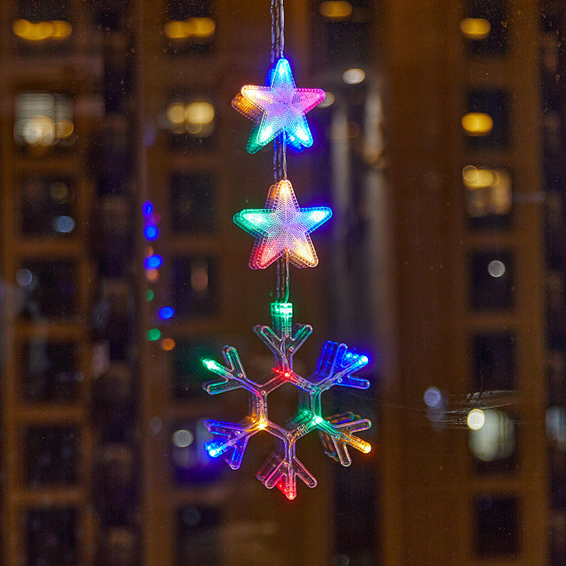 🎄❄️ Luci LED natalizie fai da te a forma di fiocco di neve con ventosa ✨ | Funzionamento a batteria, luce calda e multicolore, luci con ventosa per finestre, decorazioni natalizie per la casa e le feste