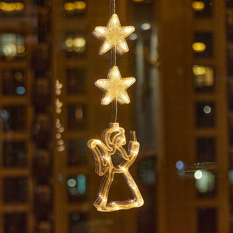 🎄❄️ Luci LED natalizie fai da te a forma di fiocco di neve con ventosa ✨ | Funzionamento a batteria, luce calda e multicolore, luci con ventosa per finestre, decorazioni natalizie per la casa e le feste