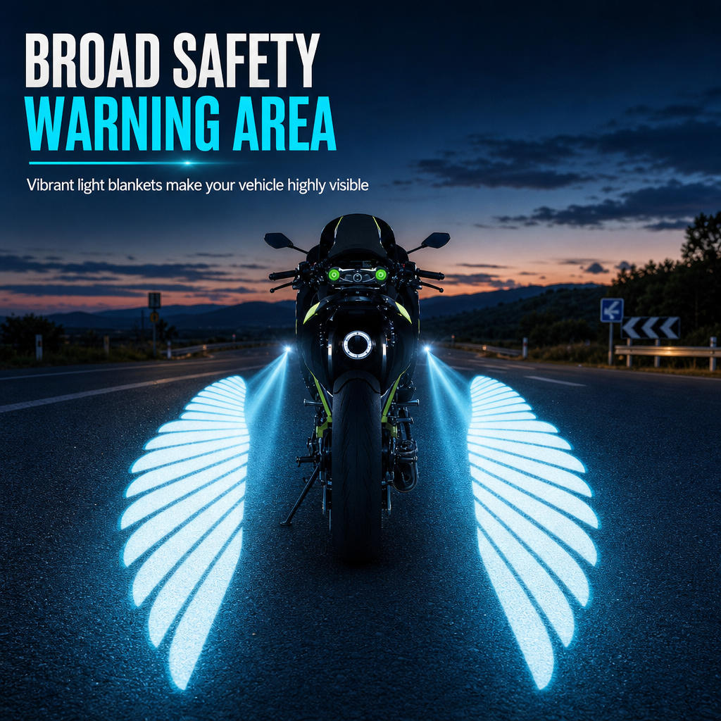 Fari di proiezione a terra ad ali d'angelo LED per moto