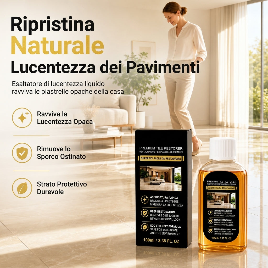 Ristrutturatore e Lucidante per Piastrelle e Pavimenti | Riparatore di Graffi e Detergente Profondo, Formula ad Asciugatura Rapida con Elevata Lucentezza per Piastrelle in Ceramica e Pavimenti Duri