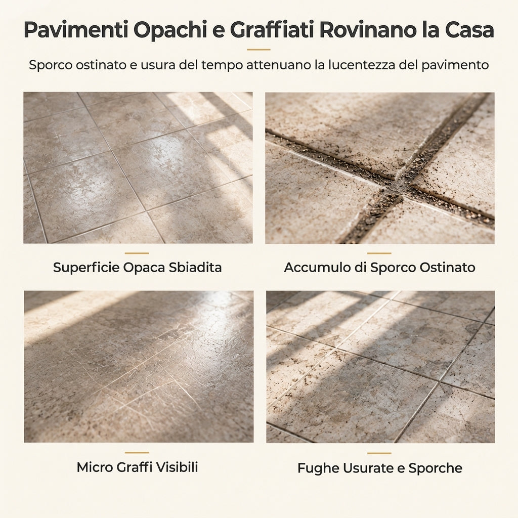 Ristrutturatore e Lucidante per Piastrelle e Pavimenti | Riparatore di Graffi e Detergente Profondo, Formula ad Asciugatura Rapida con Elevata Lucentezza per Piastrelle in Ceramica e Pavimenti Duri