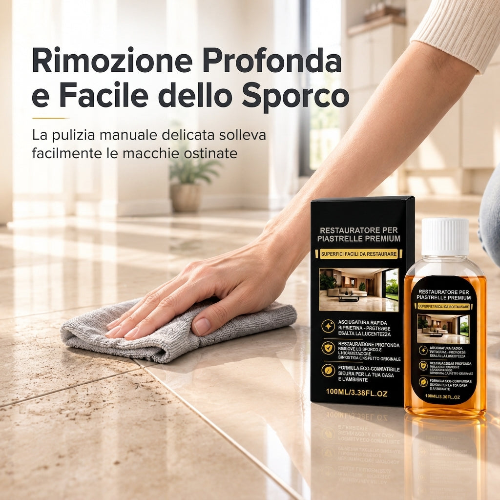 Ristrutturatore e Lucidante per Piastrelle e Pavimenti | Riparatore di Graffi e Detergente Profondo, Formula ad Asciugatura Rapida con Elevata Lucentezza per Piastrelle in Ceramica e Pavimenti Duri