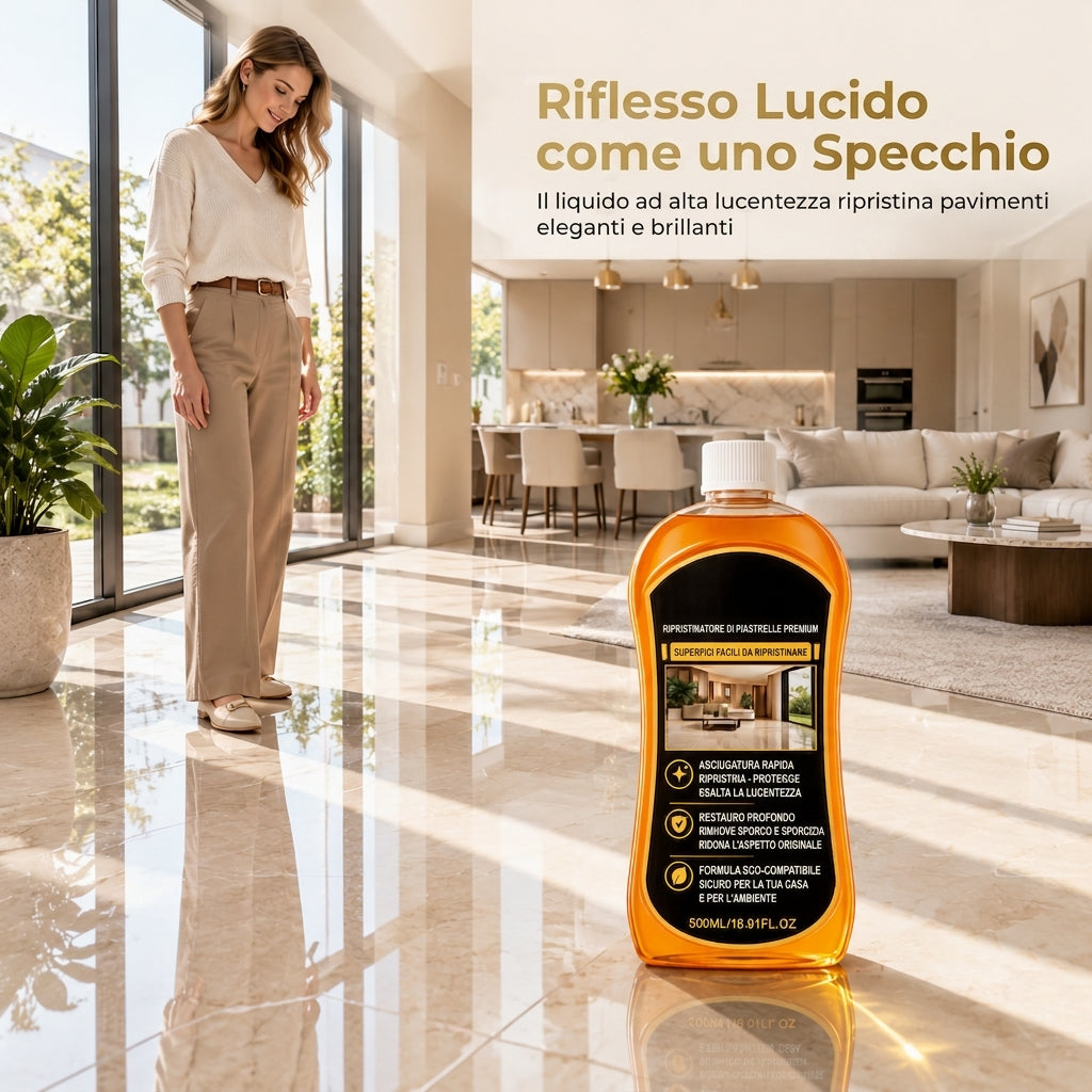 Ristrutturatore e Lucidante per Piastrelle e Pavimenti | Riparatore di Graffi e Detergente Profondo, Formula ad Asciugatura Rapida con Elevata Lucentezza per Piastrelle in Ceramica e Pavimenti Duri