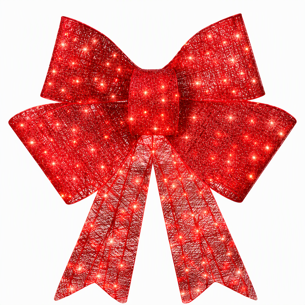 Fiocco di Natale preilluminato a LED resistente alle intemperie
