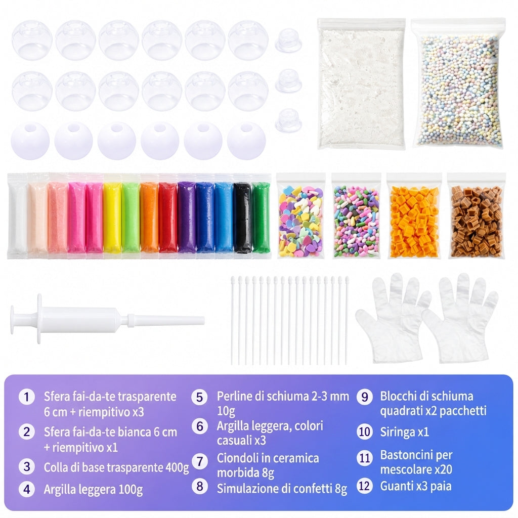 ✨Offerta a tempo limitato del 50%!🎁🎨Kit per creare palline squeeze fai da te – a risalita lenta, senza perdite, divertente attività creativa
