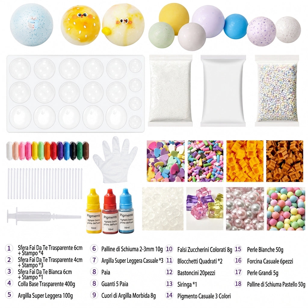 ✨Offerta a tempo limitato del 50%!🎁🎨Kit per creare palline squeeze fai da te – a risalita lenta, senza perdite, divertente attività creativa