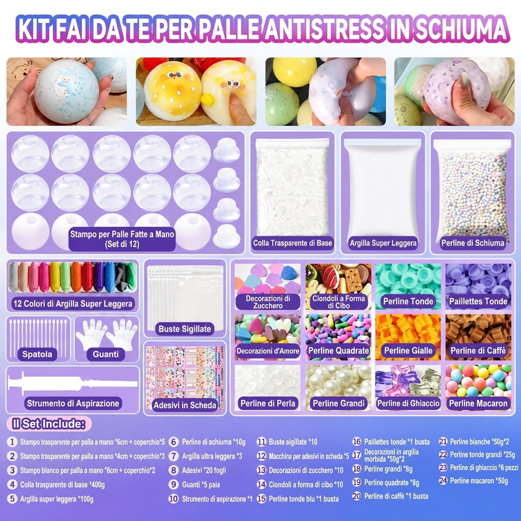 ✨Offerta a tempo limitato del 50%!🎁🎨Kit per creare palline squeeze fai da te – a risalita lenta, senza perdite, divertente attività creativa