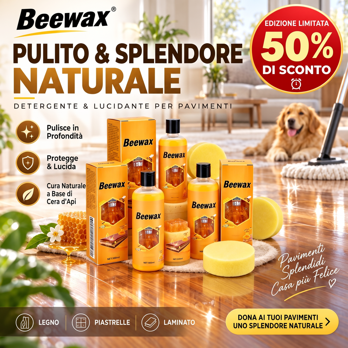 📢📢 SCONTO DEL 50%!! ⏰ Detergente e Lucidante per Superfici in Legno Tutto-in-Uno – Pulisce, Ripristina, Protegge