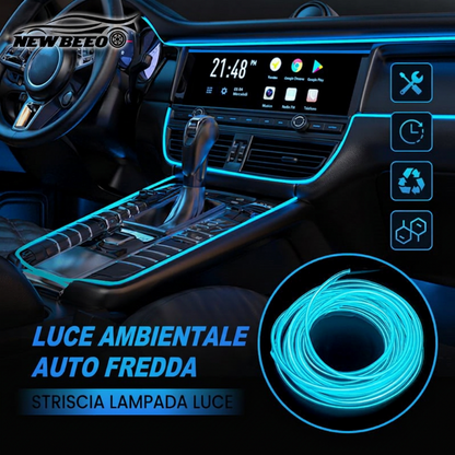 🎁SUBITO -50%!🚀 Striscia LED atmosfera per interni auto💡Molteplici opzioni di colore🔌Alimentazione USB✨Installazione semplice: luce ambientale per cruscotto e portiere