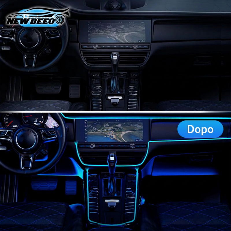 🎁SUBITO -50%!🚀 Striscia LED atmosfera per interni auto💡Molteplici opzioni di colore🔌Alimentazione USB✨Installazione semplice: luce ambientale per cruscotto e portiere