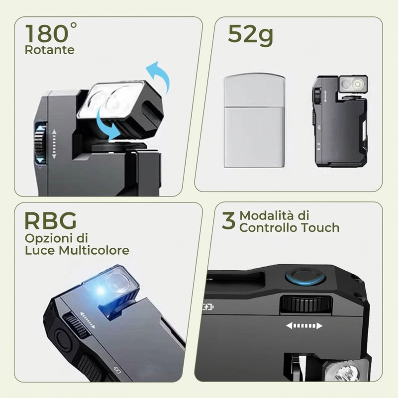🔦 50% DI SCONTO ADESSO! ✨ Torcia EDC Mini G5 con Testa Rotante - Illuminazione Intelligente Adattiva per Avventure Ultimate 🧭⚡