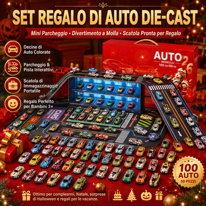 🚗 Playset con garage pieghevole per modellini di auto