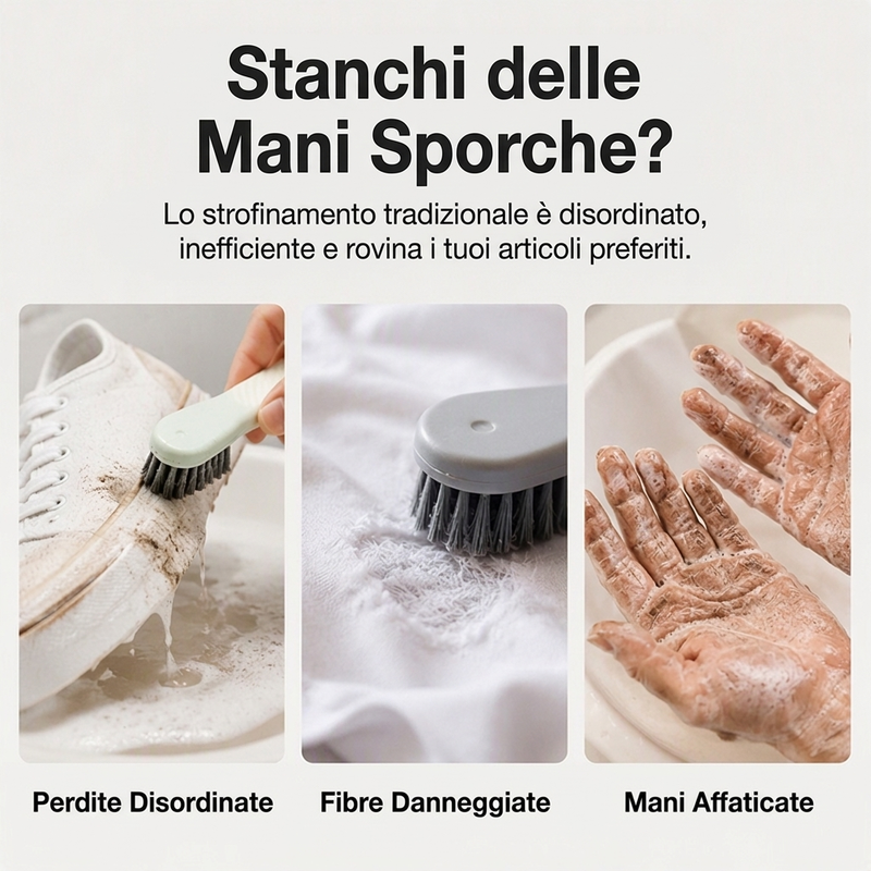 Spazzola multifunzione per scarpe con distributore di liquido