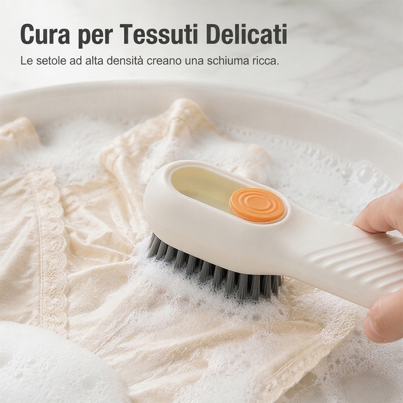 Spazzola multifunzione per scarpe con distributore di liquido