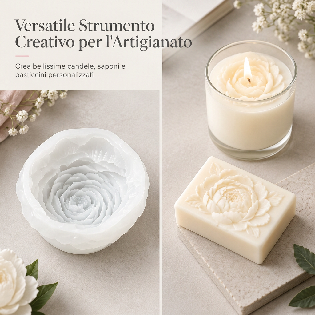 Stampo in silicone a forma di fiore di peonia per dolci
