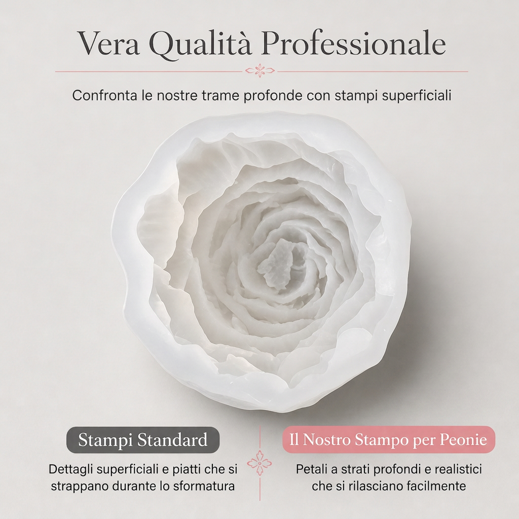 Stampo in silicone a forma di fiore di peonia per dolci