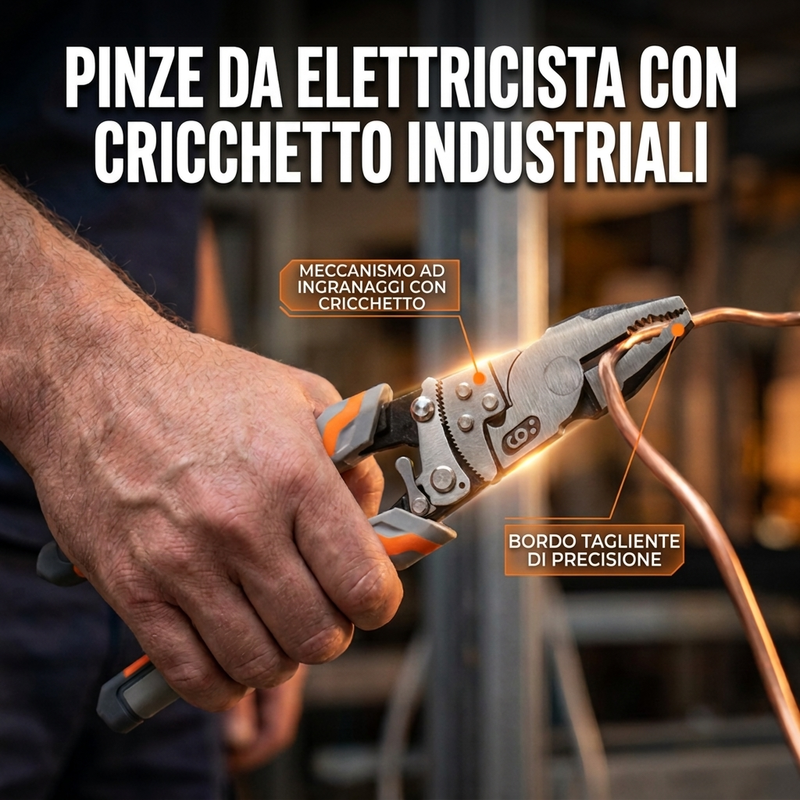 🔧 SCONTO DEL 50% PER TEMPO LIMITATO! 💥 Pinze Tronche per Cavi a Cricchetto – Grado Industriale, Autobloccanti, Multifunzione ✨