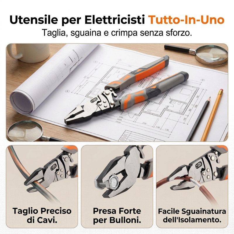 🔧 SCONTO DEL 50% PER TEMPO LIMITATO! 💥 Pinze Tronche per Cavi a Cricchetto – Grado Industriale, Autobloccanti, Multifunzione ✨