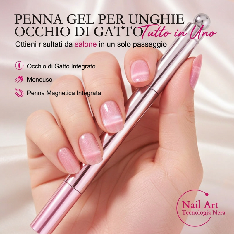 ✨️Sorpresa: Sconto del 50%!💅Bellissima nail art con un solo tratto! Penna Gel Unghie Cat Eye All-in-One