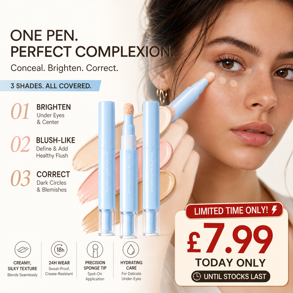 💄 COMPRA 1 RICEVI 1 GRATIS! ✨ Correttore e Fondotinta a Doppio Effetto – Coprenza Totale, Lunga Durata 💫
