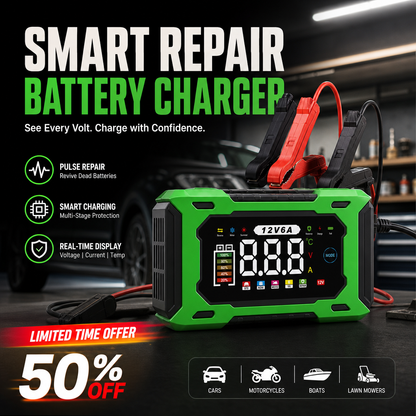⏰🔥OFFERTA VALIDA PER POCO TEMPO – 50% DI SCONTO! ⚡ Caricabatteria intelligente per auto 12 V 6 A con regolazione a impulsi – carica velocemente e in sicurezza, prolunga la durata della batteria! 🚗🔋